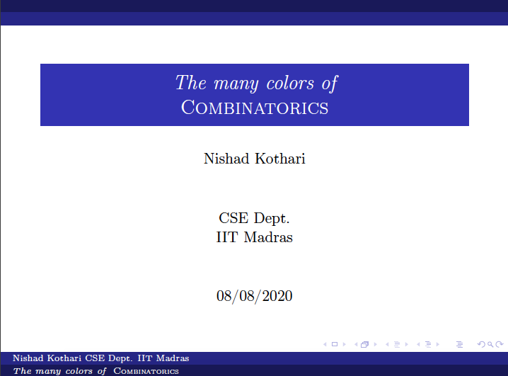 The many colors of Combinatorics