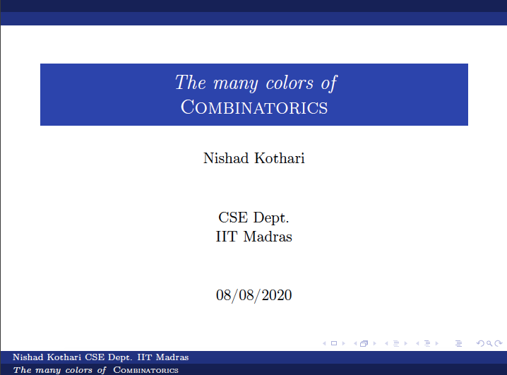 The many colors of Combinatorics